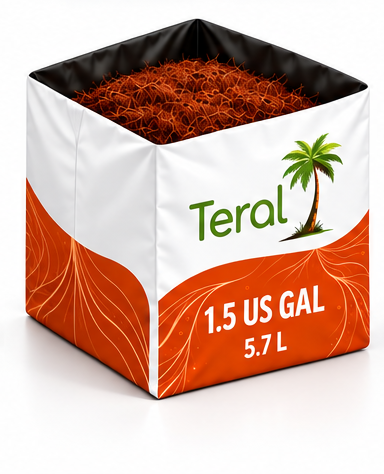 Illustrative Cocopeat cube · 1.5 gallons product design