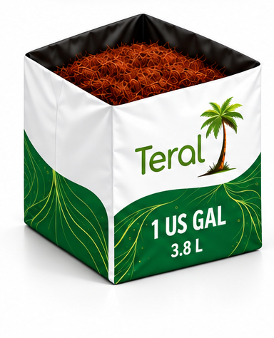 Illustrative Cocopeat cube · 1 gallon product design